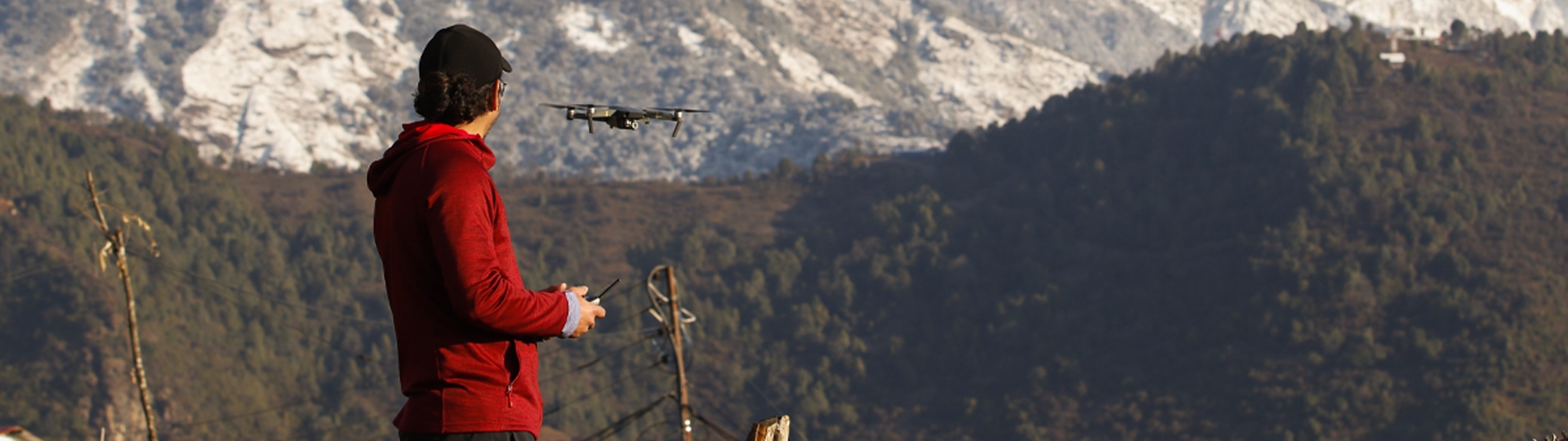 Flying drone at Ghandruk Village