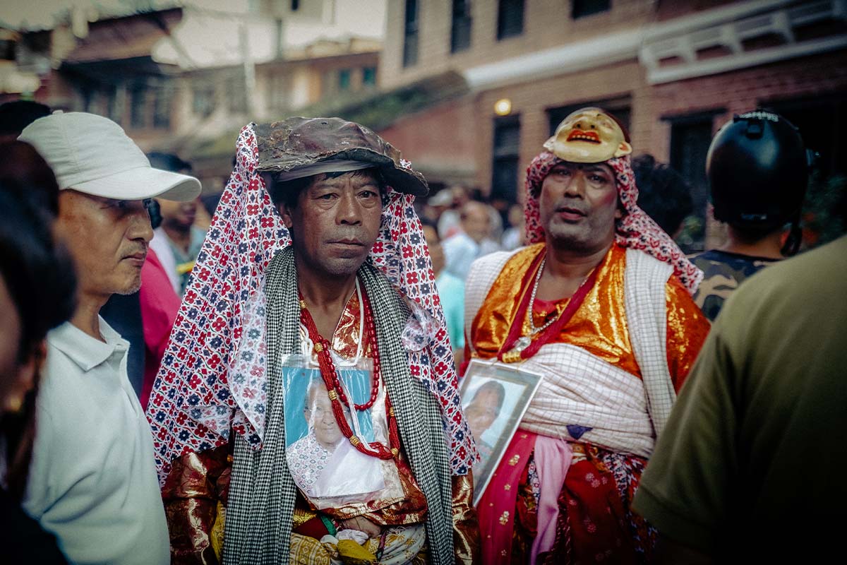 Local people honoring the deceased one 