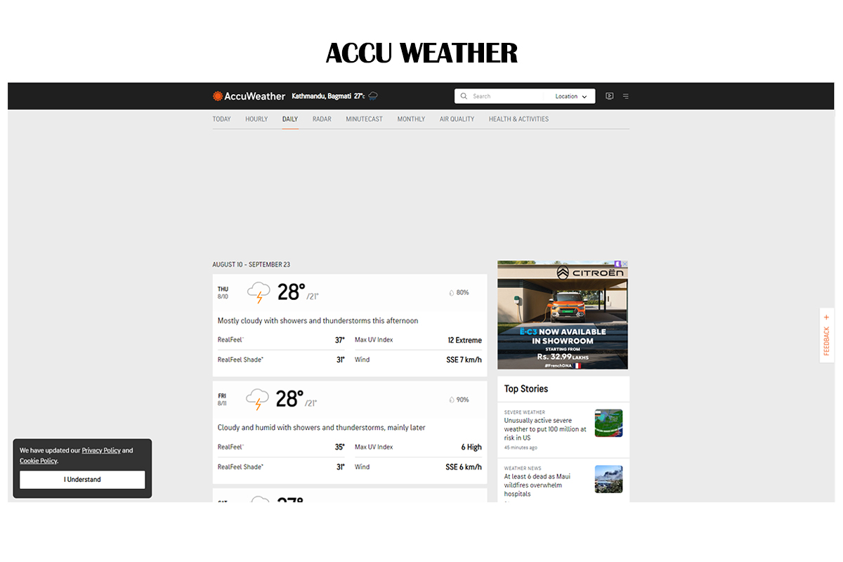 accu weather site forecasting weather