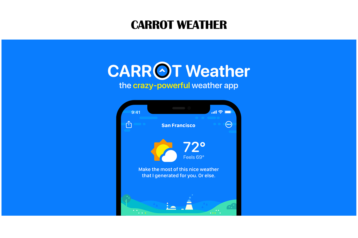 Carrot weather site forecasting weather