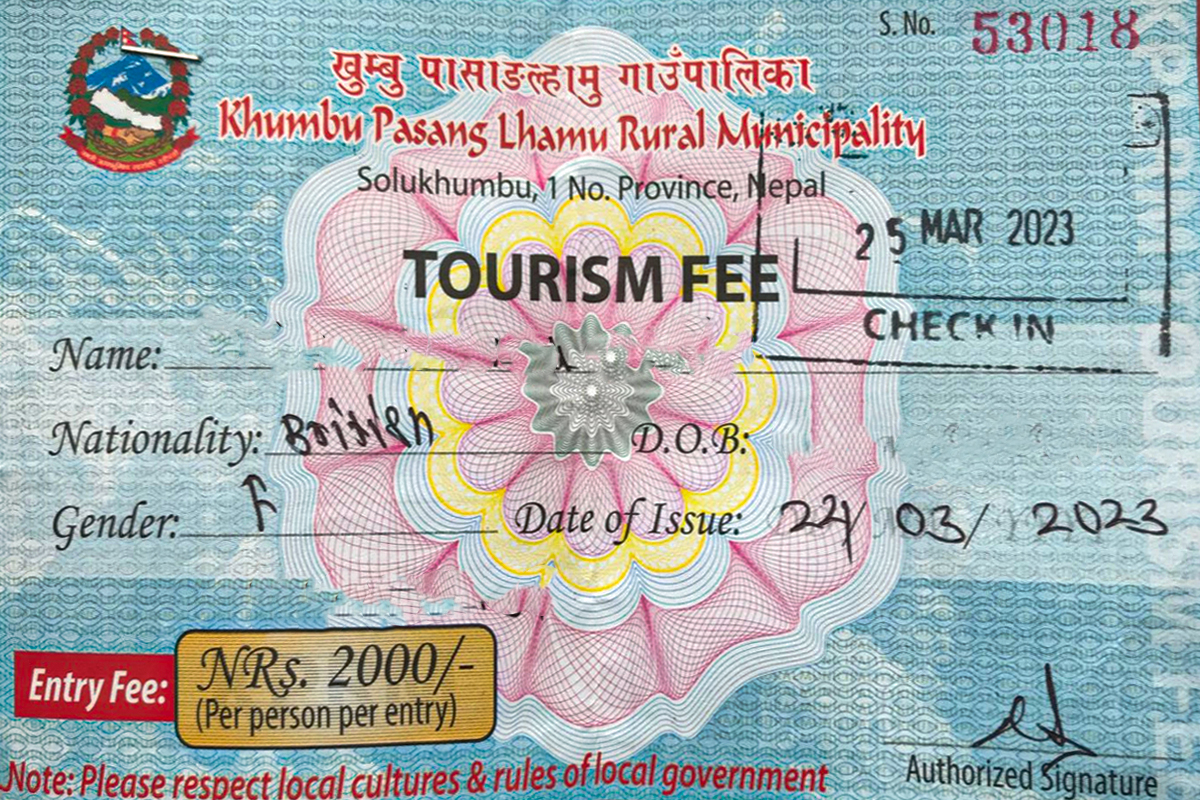 Khumbu Pasang Lhamu Rural Municipality Trek Card