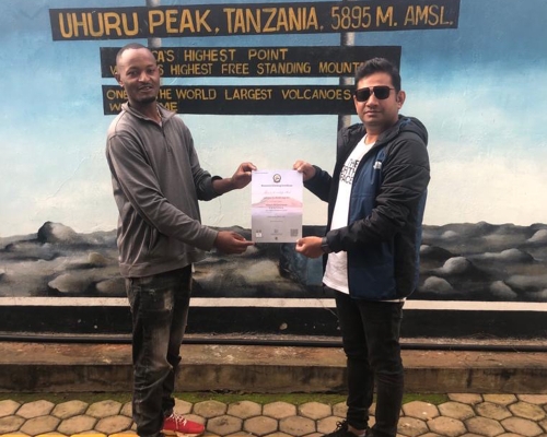Certificate For Kilimanjaro