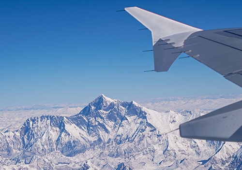Mountain flight in Nepal