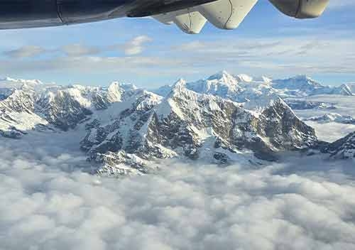 Mountain flight in Nepal